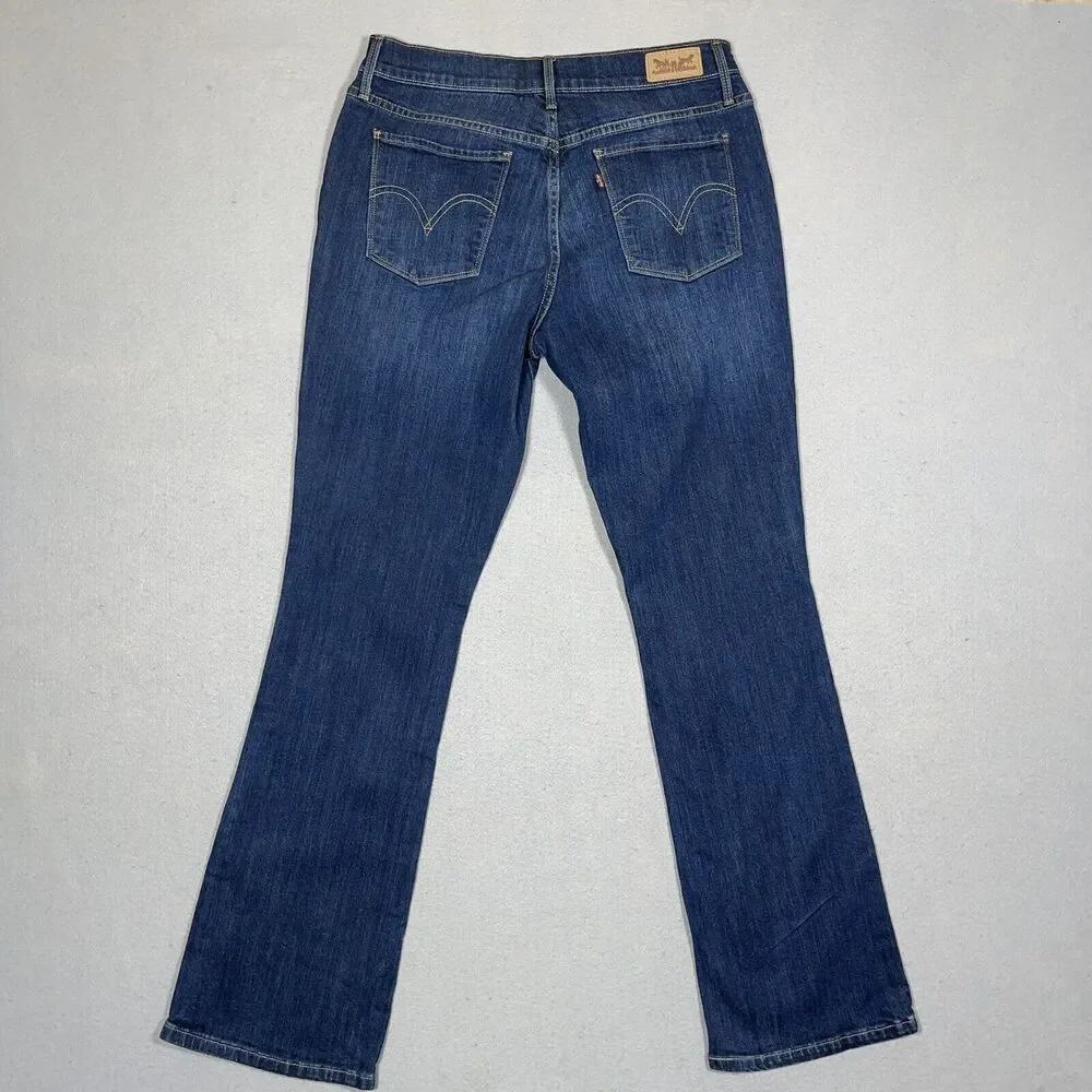 Levis 515 Bootcut Jeans Women Size 6 Blue Mid Rise Dark Wash Denim Casual Y2K - Picture 11 of 12